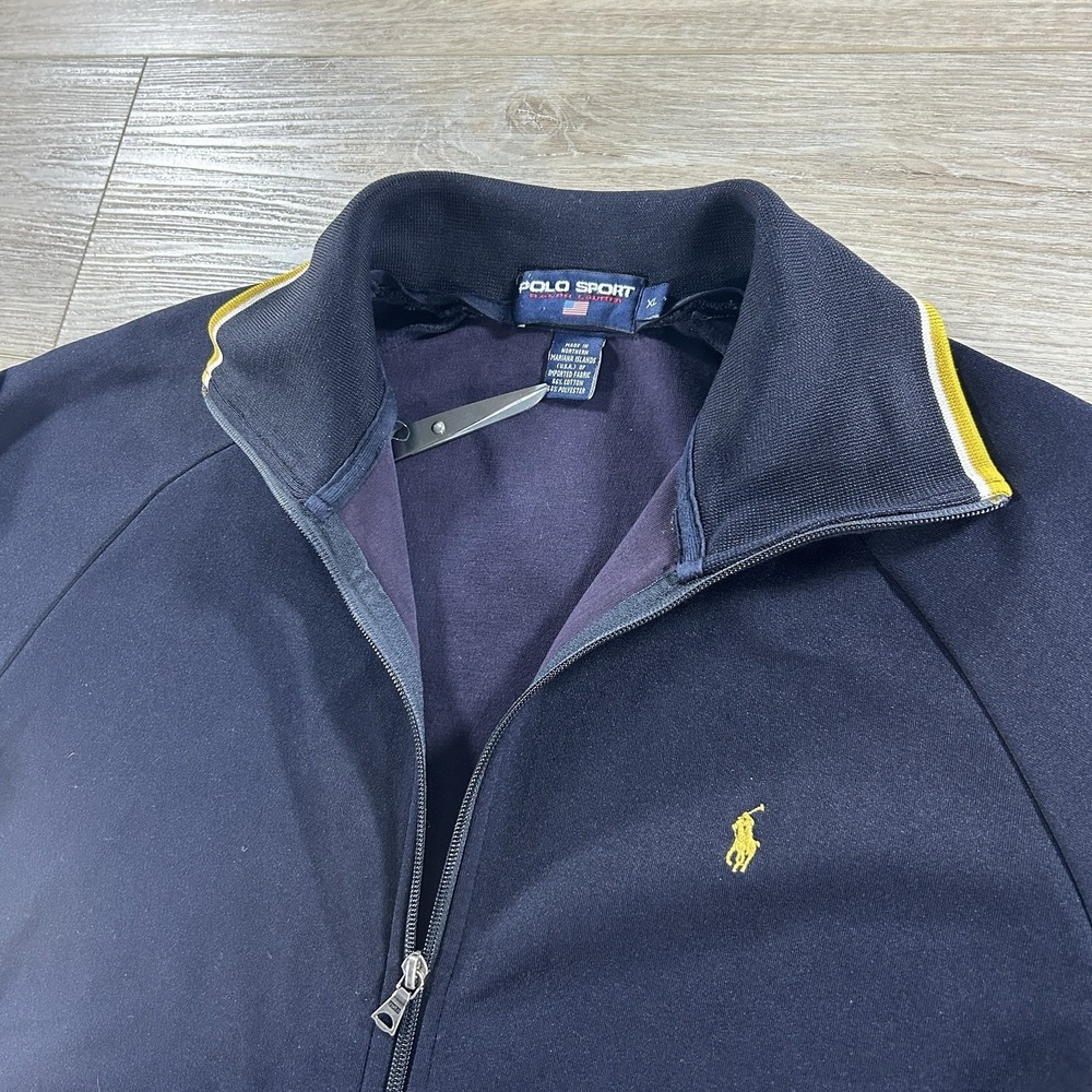 Polo‎ Sport Mens XL Navy Blue Full Zip Athletic Performance Track Jacket - Picture 2 of 10
